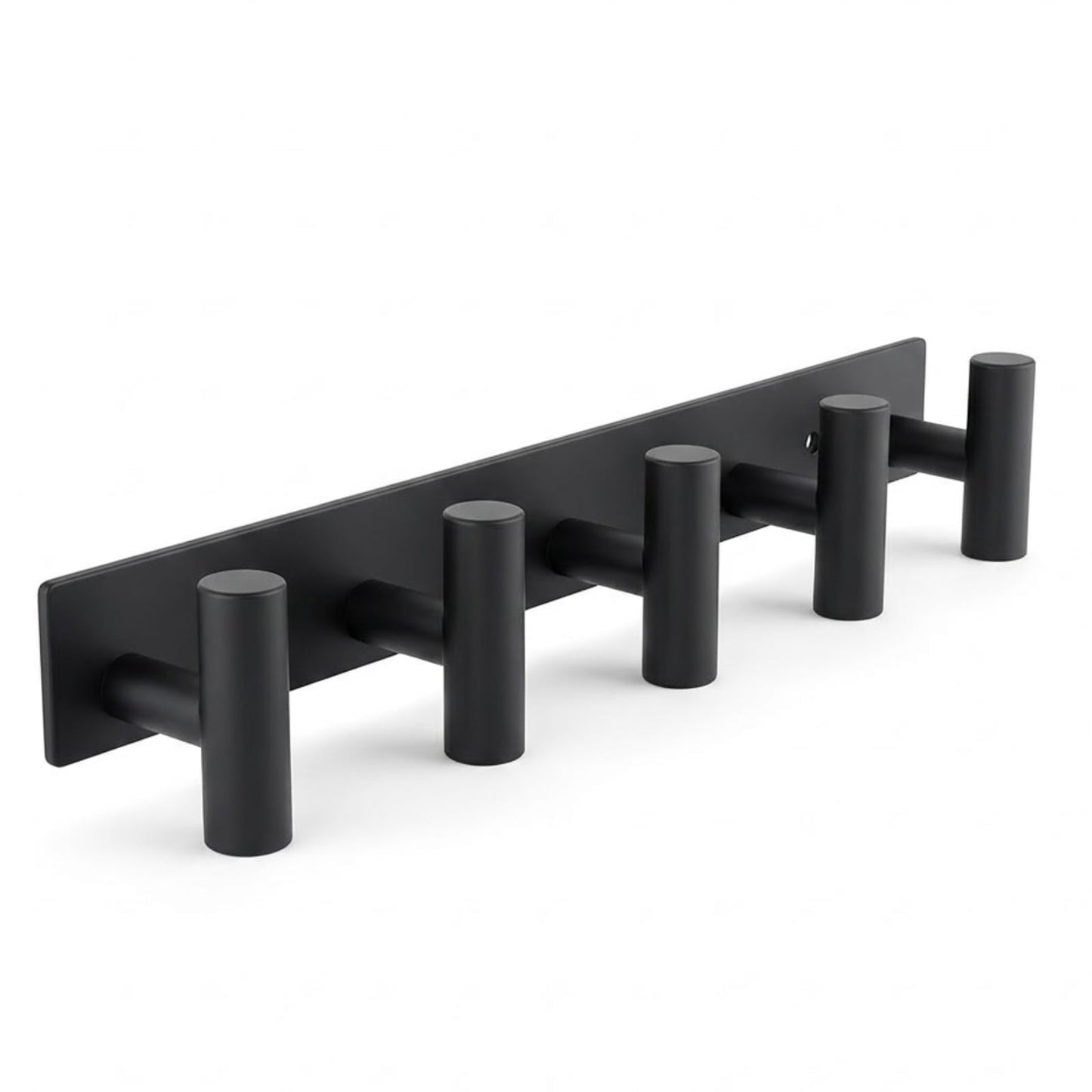 WOOFOOW Rustproof Modern Black Metal Coat Hooks for Wall, Heavy Duty Coat Hanger Wall Mounted, 5 Hooks Wall Mounted for Bathrooms, Kitchen, Bedroom