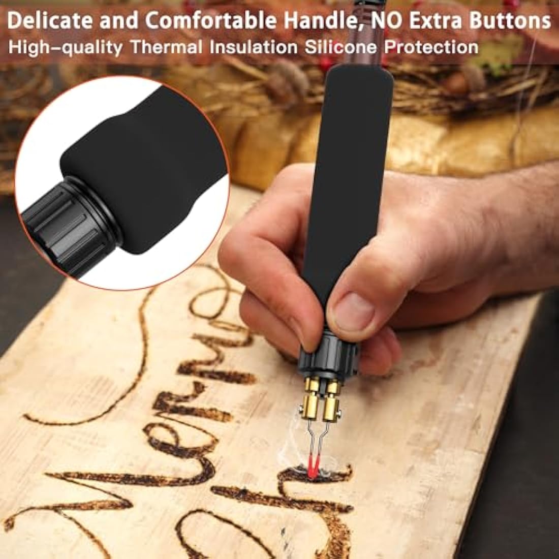 Wood Burning Pyrography Kit, Preciva Woodburner Pen Tool Set with Fast Heat Up Soldering Iron Station, 40W 250-750℃ Adjustable Temperature, 20 Tips and Stand for Engraving Craft