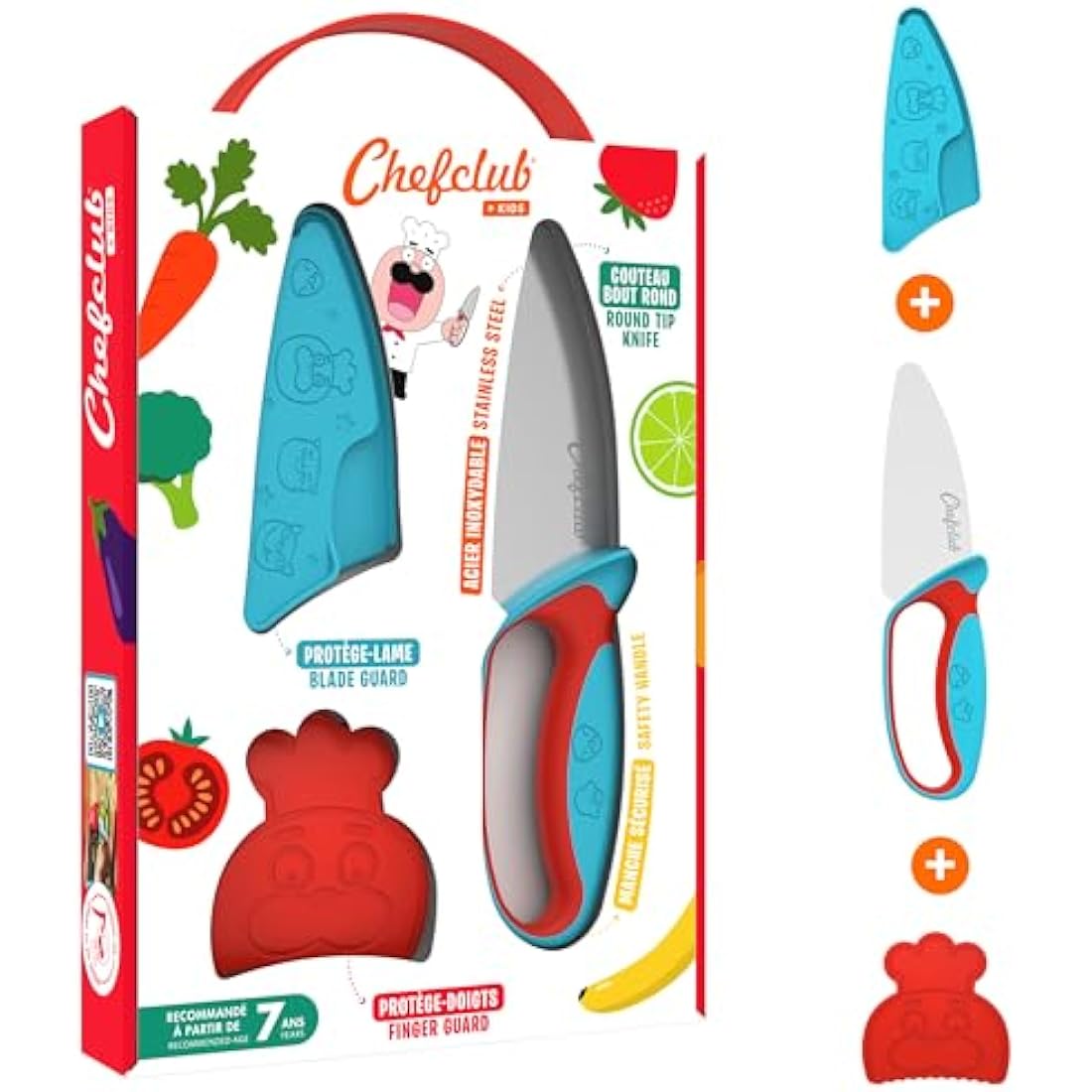 Chefclub Network Chefclub - The Chef's Knife for Kids,Blue and Red