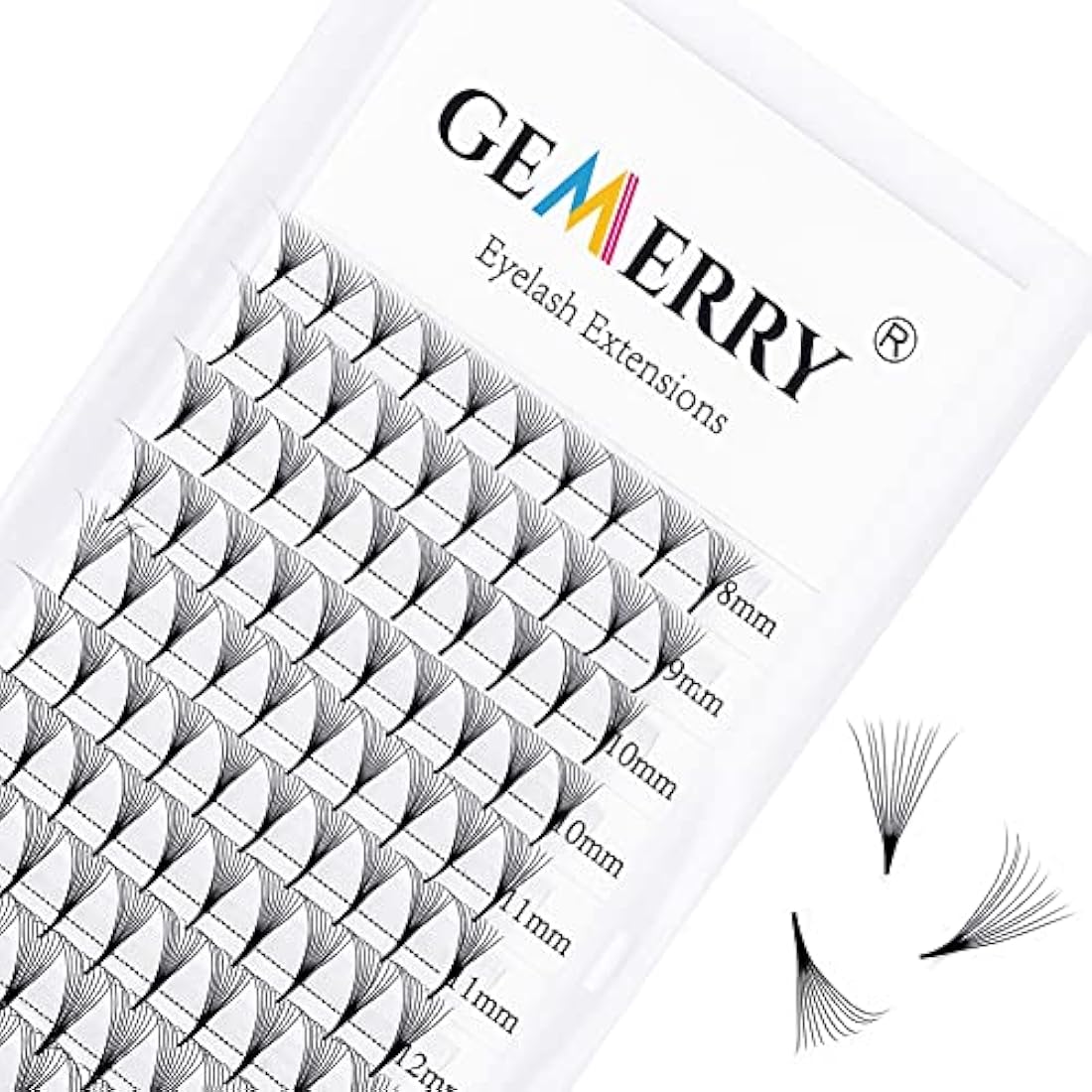 Pre Made Fan Eyelash Extensions 10D Fans 0.07mm C Curl 8-14mm Mix 10D Cluster Eyelash Extension Premade Fans Volume Russian Individual Lashes Cluster Gemerry Fan Lash Extensions(0.07-10D-C curl-Mix)
