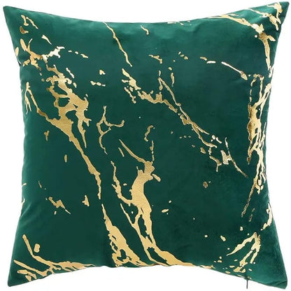 RKAAS HOME Pack of 2 Super Soft Decorative Luxurious Dutch Velvet Square Cushion Covers for Living Room Sofa Couch Bed 45cm x 45cm 18x18 Inches (Pack of 2 - Marble Pattern Green)