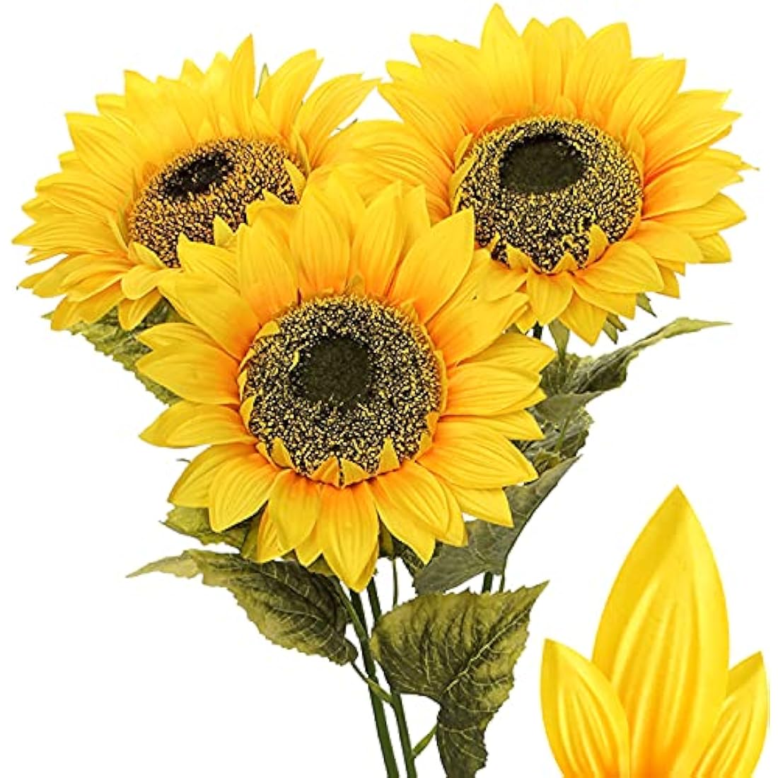 Briful 3 Packs Artificial Sunflower Large Fake Sunflowers 9" Silk Flowers Heads 33" Tall Artificial Flowers Bulk for Home Office Wedding Décor Floral Arrangement Centerpieces
