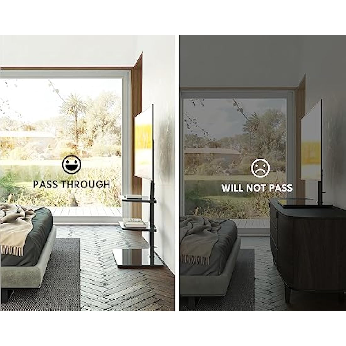 FITUEYES TV Floor Stand for 32-60 Inch, Tall TV Stand with Swivel Bracket, Floor Standing TV Stand with 2 Adjustable Shelves, Max VESA 600x400mm Holds 30kg