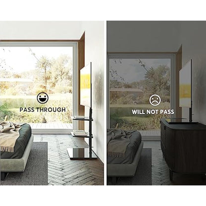 FITUEYES TV Floor Stand for 32-60 Inch, Tall TV Stand with Swivel Bracket, Floor Standing TV Stand with 2 Adjustable Shelves, Max VESA 600x400mm Holds 30kg