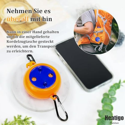 Heatigo 8M Portable Camping Retractable Clothes Line Clothes Airer for Holiday Outdoor, Bathroom, Laundry Room, Garden or Travel