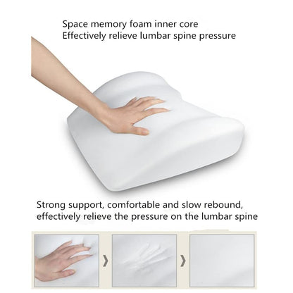 HUARXUNEG Comfortable lumbar support pillow with ergonomic design and memory foam, back support for back pain relief, suitable for office chairs