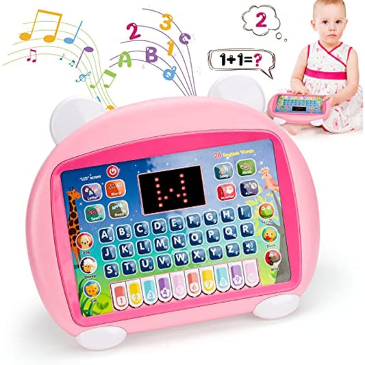 Toddler Toys for Girls Age 1 2 3 4, Kids Birthday Gifts for 1-2-3 Year Old Girl Kid Educational Learning Toys for 1-4 Year Olds Toddlers Electric Interactive Tablet Toys for 1 2 3 Year Old Girls Boy