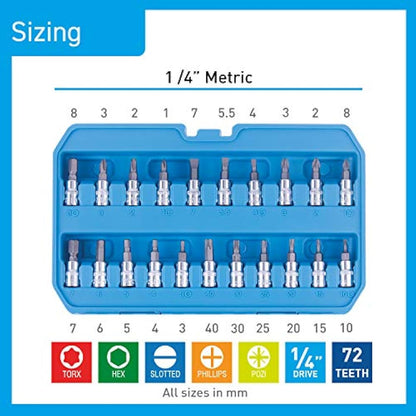 BlueSpot 01530 46 PCE 1/4" Drive Socket Set