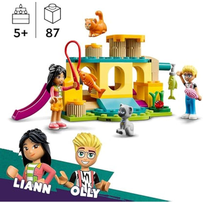 LEGO Friends Cat Playground Adventure, Animal Toy with Figures and Pet Accessories Including a Fish, Gift for 5 Plus Year Old Girls, Boys & Kids, Includes Mini-Doll Characters Olly and Liann 42612