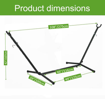 Goutime 9Ft Double Hammock with Stand,550 lbs Capacity, Includes Portable Carrying Bag Perfect for Indoor Outdoor Patio, Deck, Yard,Balcony