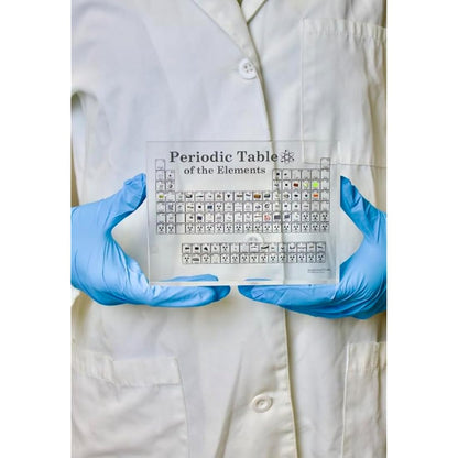 Engineered Labs Heritage Periodic Table of Elements, Made In USA, Acrylic Periodic Table With Real Samples