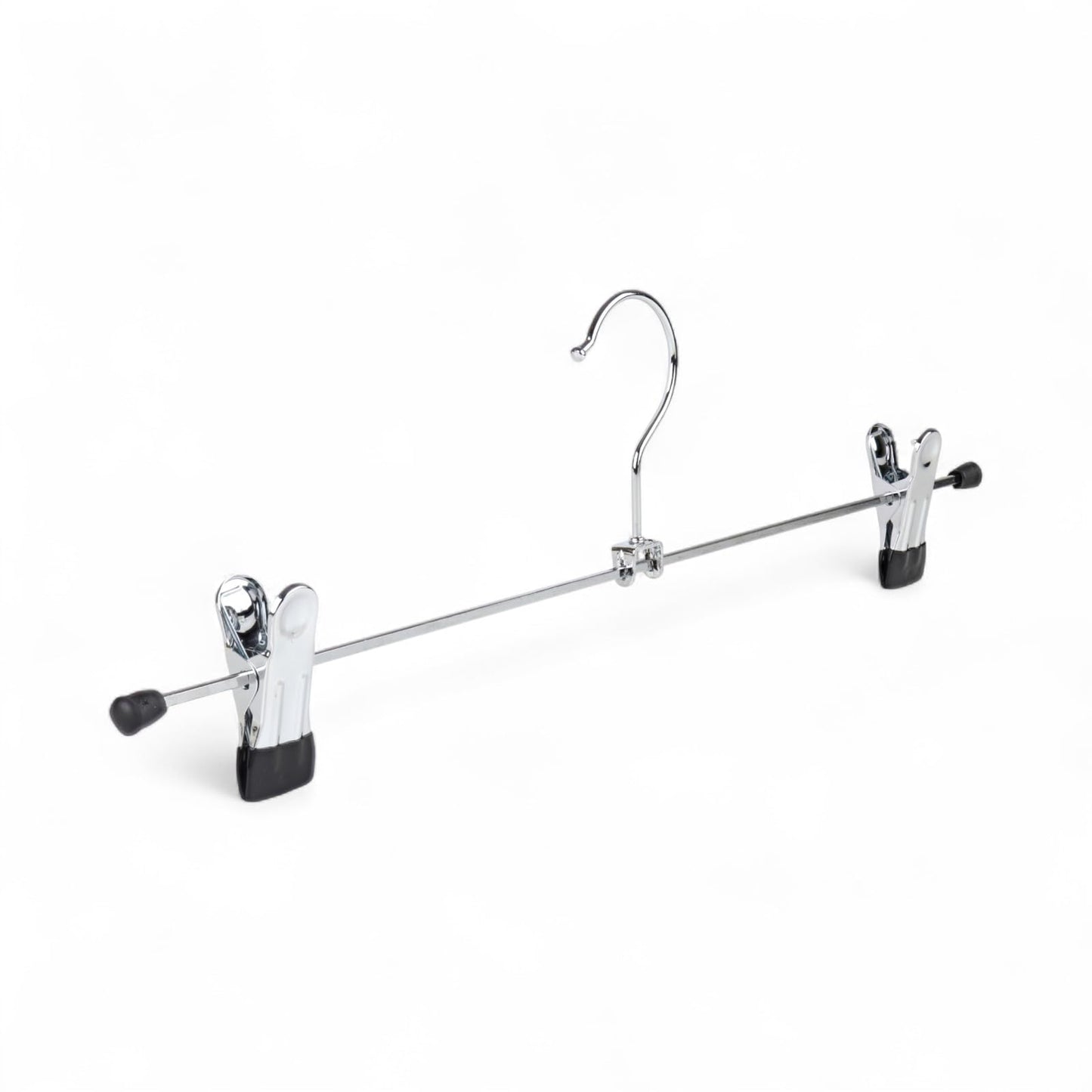 10x Metal Trouser & Skirt Clip Hanger – 40cm Chrome Clothes Hanger with Adjustable Rubber-Dipped Clips – Anti-Rust, Swivel Hook – For Pants, Sheets