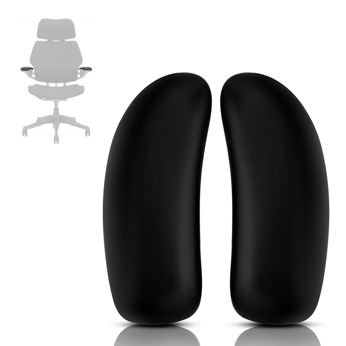SINOLUXE Arm Pads Replacement for Humanscale Freedom Office Chair, Only for Height Adjustable Arm（Black, 1 Pair）