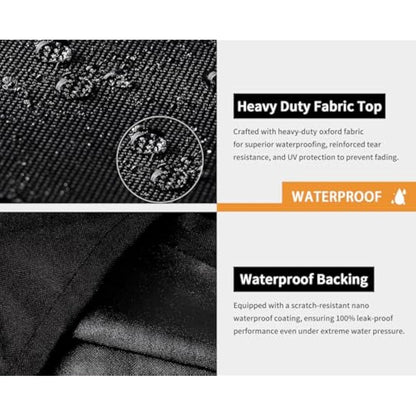 Dokon Garden Furniture Cushion Storage Bag Waterproof Christmas Tree Storage Bag Anti-UV Heavy Duty Oxford Fabric Outdoor Cushion Bags with Durable Handle and Zipper (200x60x75cm) - Black