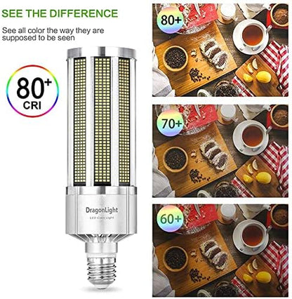 DragonLight 240W Commercial Grade Corn LED Light Bulb Fanless(1000 Watt Metal Halide/HID/HPS Replacement) E40 Large Mogul Base LED Lamp 5000K Daylight 32,400Lumen