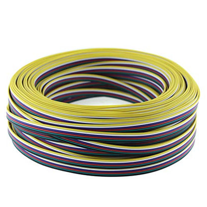 SeKi Ribbon Cable 6 pin Extension LED RGBW CCT Strip 50 m, Silver
