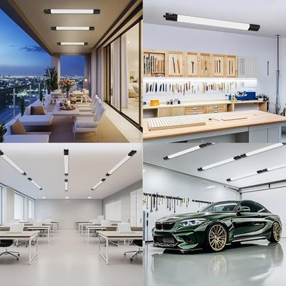 Amdelne LED Batten Light 5FT 150CM, Plug in Linkable Garage Lighting, IP65 Waterproof Ceiling Strip Lights for Shed, Workshop, Office, Kitchen, 45W 6500K Daylight