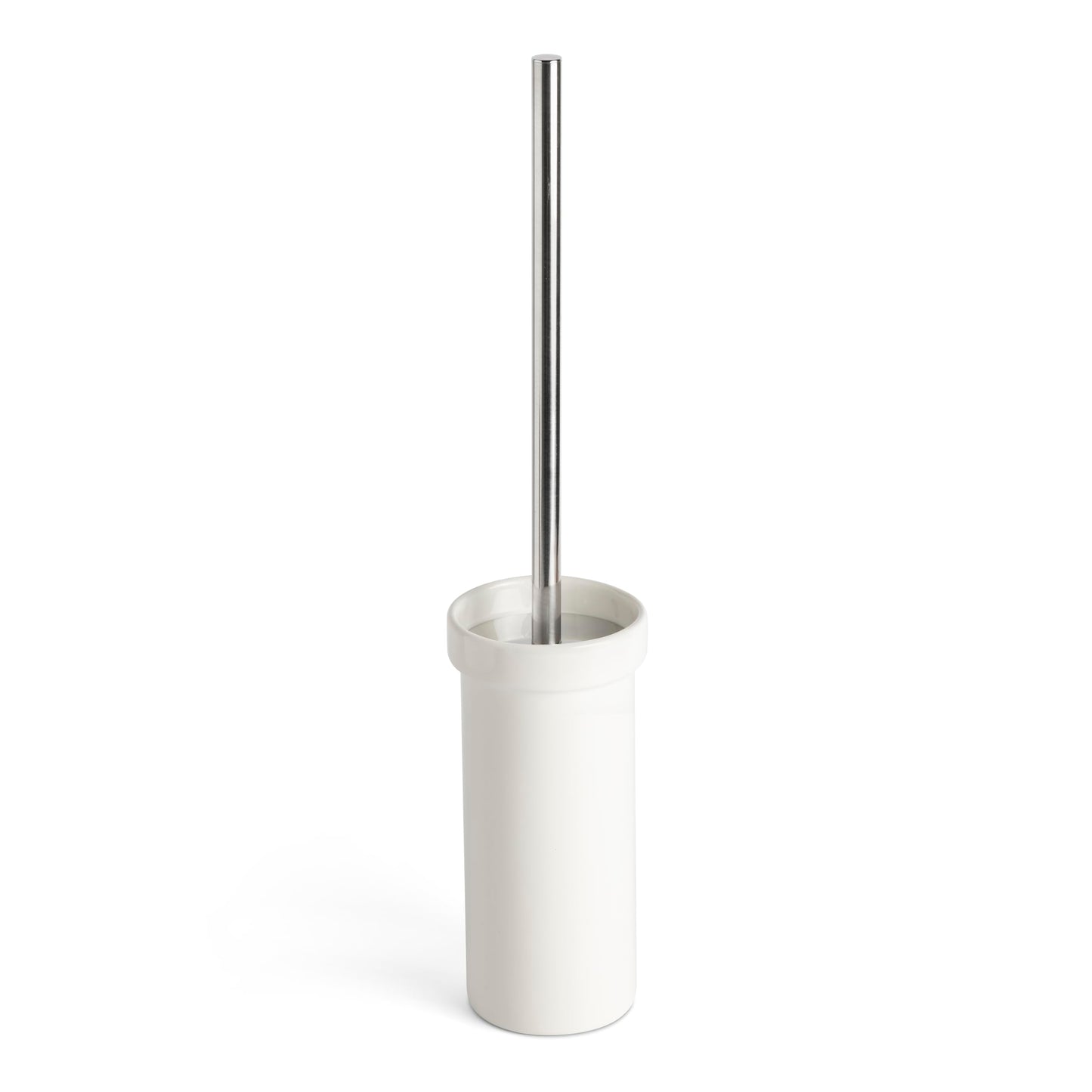 TATAY Toilet Brush | High-Strength Polyresin | Decorative and Elegant Design | Functional Toilet Brushes | 8 x 8 x 40.5 cm - Slim Collection - White