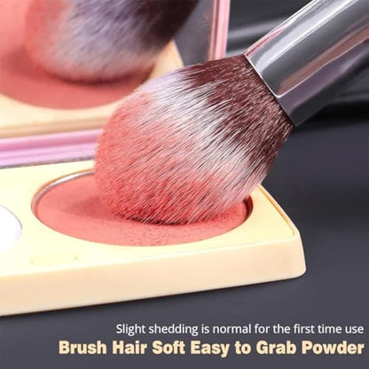 BEAKEY Diversity Make up Brushes 12Pcs Makeup Kit, Premium Synthetic Kabuki Foundation Face Powder Concealers Eyeshadow Blush Brushes Make up Brushes Set, with 2pcs Blender Sponges (Black/Silver)
