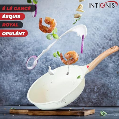 NTIGNIS® Premium 28 cm Deep Frying Pan with Lid | Anti-Scratch | Induction Compatible | Non-Stick Interior | Heat Resistant Handle | Perfect for Everyday Cooking