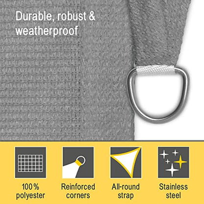 Sol Royal SolVision HS9 ? Triangle Sun Shade Sail 7x5x5 m HDPE Breathable & UV-light resistant Sun Protection for Terrace, Balcony, Pool & Garden ?