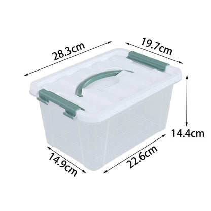 Leendines Set of 6 Clear Storage Boxes with Lid, Plastic Small Boxes, 7 Liters