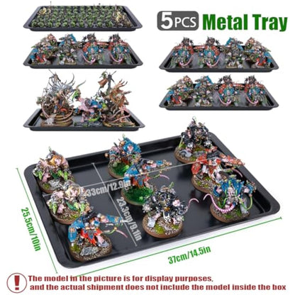 Miniatures Storage Case Miniatures Transport Case, shoulder straps, Stackable miniature carrying case (5pcs tray) easy transportation and storage for warhammer 40k (miniature not included, large size)