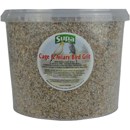 Supa Cage and Aviary Bird Grit, 3 Litre Bucket, Combination Of Soluble & Insoluble Grits and Charcoal Which Aids Good Health, Aids Digestions And Increase Vitality