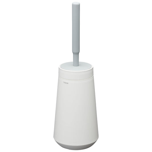 Tiger Tess, Toilet brush holder with Swoop? brush flexible, White/Light grey, 129x129x412mm