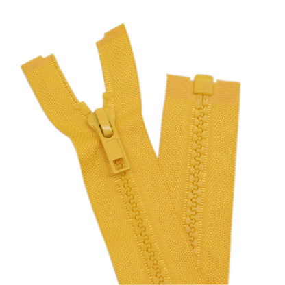YaHoGa Pack of 2 55 cm Zip Plastic 5 mm Separable Zip for Jackets Yellow