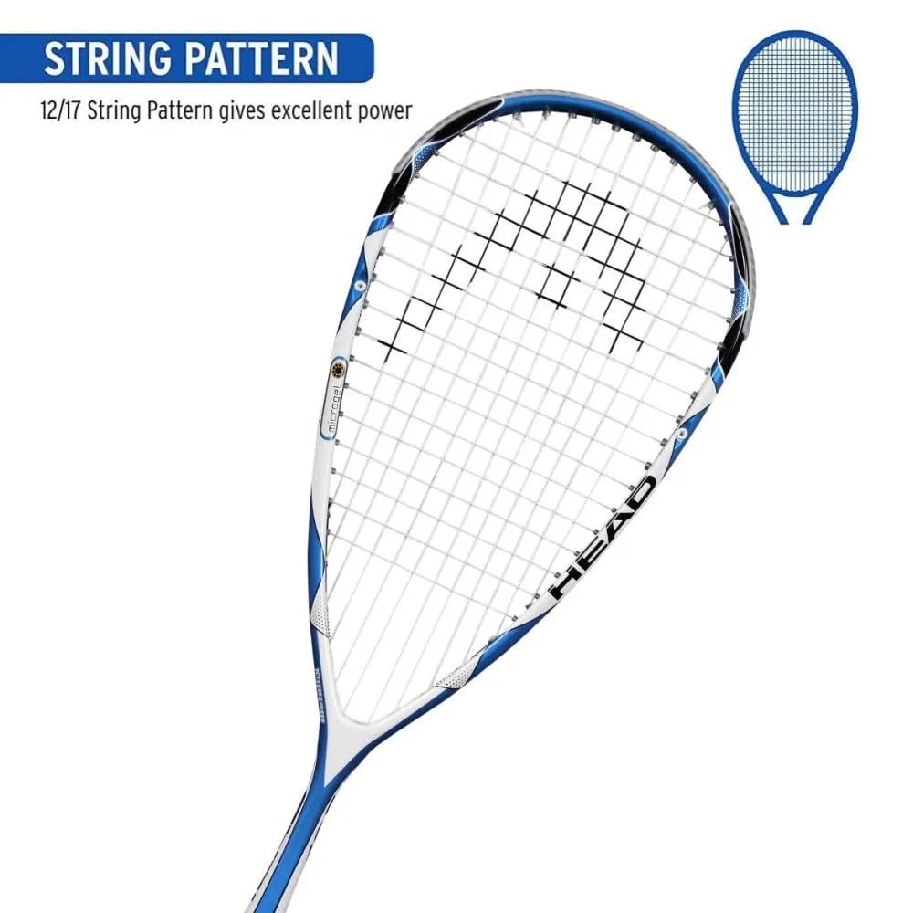 HEAD Microgel 125 Squash Racquet - Blue/White, Size 100