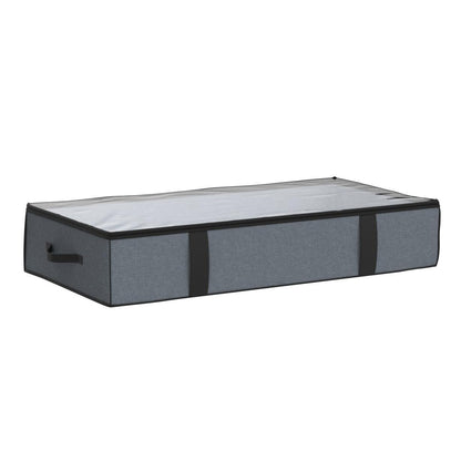 Mintry 90L underbed storage boxes- Pack of 2 Large under bed storage bag with 3x Bonus Large Zip lock Bags- Clothes storage boxes with lid & PVC