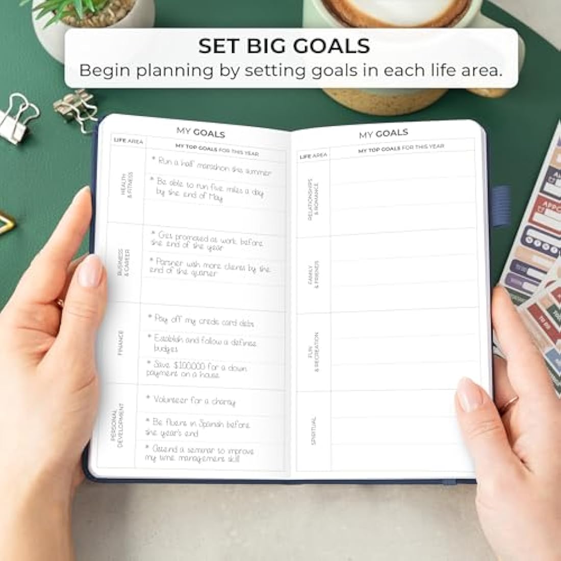 Clever Fox Pocket Weekly – Undated Monthly Goal Planner and Calendar, Mini Planner Perfect for Purse, 10x17.5cm (Blue)