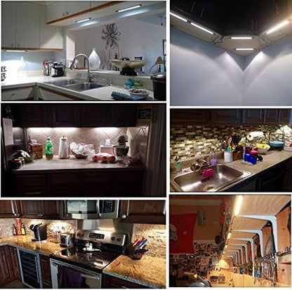 AlBOO Under Cabinet Kitchen Light - Wired LED Dimmable Warm White, 28cm Cupboard Light 12V Plug-in With Mains, Ultra Thin Fixture for Counter Display - 4 Pack