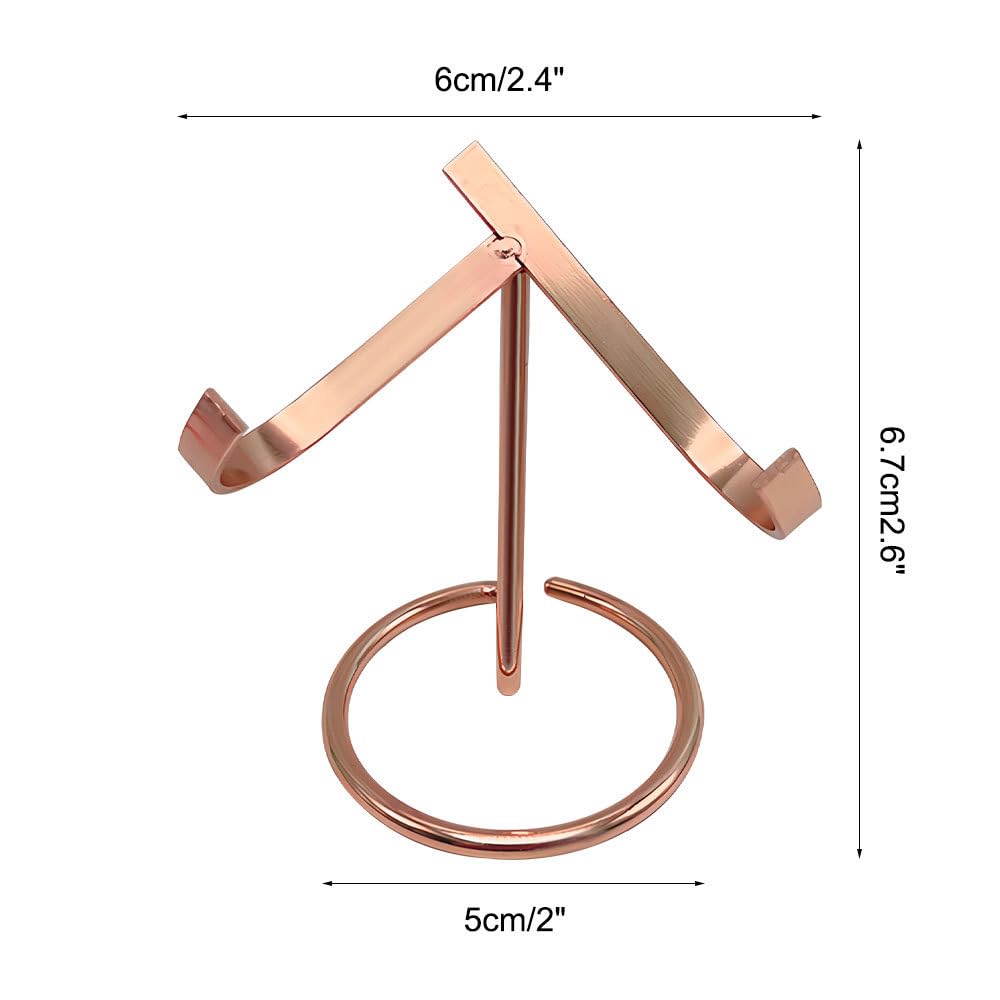 BDKMMS Crystal Display Stand, 4Pcs Metal Crystal Heart Stones Ball Holder Mineral Specimen Easel Holder for Geodes Agate Fossils Plates Collection