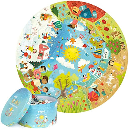 Boppi puzzles for 5+ year olds / 150 Piece Round Circle Jigsaw Puzzles for Kids Aged 5-8 Made with 100% Recycled Card – Seasons