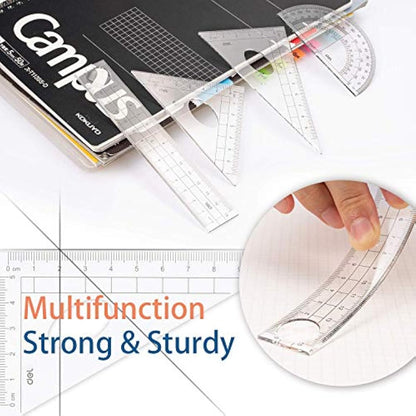 Maths Set Geometry Set Muscccm Compass Set 8 Pieces School Supplies Drawing Compass Protractor Set Rulers for Student in Carry Case