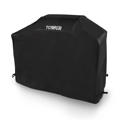 Tower Extra Large BBQ Cover - Heavy-Duty Waterproof & Windproof Outdoor Gas Grill Cover, UV Resistant, Black (H124.8 x W153 x D48cm)