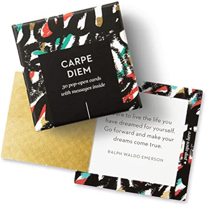 Compendium ThoughtFulls Pop-Open Cards – 4-Pack of Grateful, Live with Intention, Mindfulness, Carpe Diem – 120 Pop-Open Cards, Each with a Different Message Inside