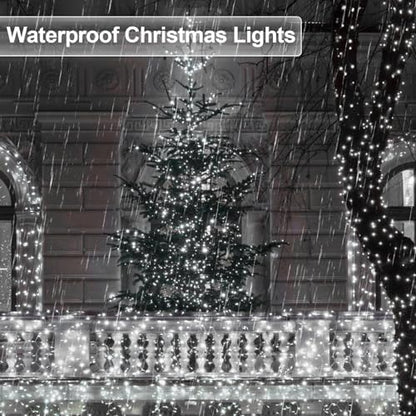 JXLEDAYY 403 FT 1000 LED String Lights Outdoor Fairy Lights Plug in Super Long Christmas Lights with Remote Timer 8 Modes for Xmas Tree Yard Outside Garden House Party Wedding Decoration-Cool White