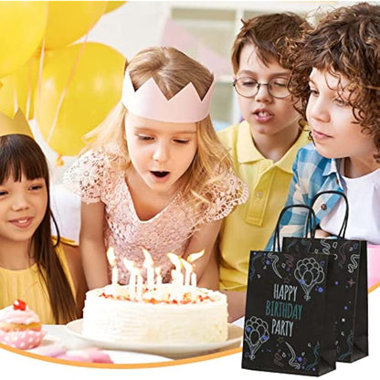 GIFTSAY Small Gift Bags with Handles Bulk 15X8X21cm 30pc Sturdy Paper Bags Black for Wedding Party Favor Bags, Grocery Shopping Bags, Retail Merchandise Bags Gift Sacks and Birthday Gift Bags
