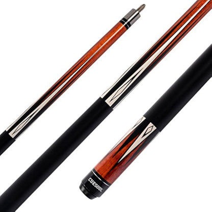 CUESOUL Combo Set of House Bar Pool Cue Sticks - 2 Cue Sticks Packed in 2x2 Hard Pool Cue Case