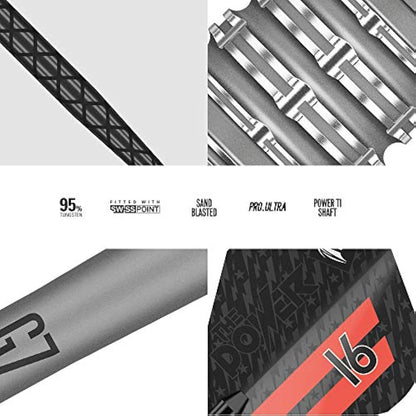 TARGET Darts Phil Taylor Power 9-Five Gen 7 | 95% Tungsten, Swiss Point Steel Tip Darts Set | Player-Edition Dart Set, Swiss Point Darts