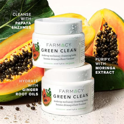 Farmacy Natural Cleansing Balm - Green Clean Makeup Remover Balm - Effortlessly Removes Makeup & SPF - 100ml Make up Cleansing Balm