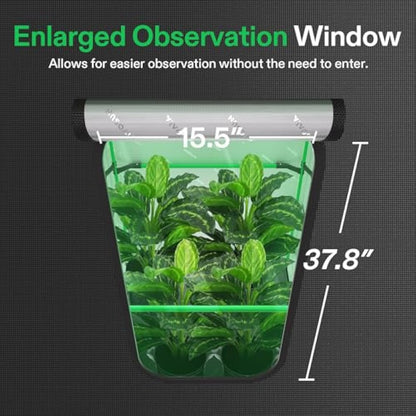 VIVOSUN PRO Grow Tent 90 x 90 x 180 cm Grow Tent with Thick 22 mm Poles, Oxford Fabric with Highly Reflective Mylar Extra Hanging Poles & High CFM Kit for Hydroponics P336 for AeroLight A200SE