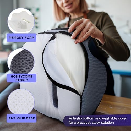 ComfyBums Hemorrhoid Donut Cushion For Coccyx, Tailbone, Piles Orthopaedic Pressure Relief - Memory Foam Pillow For Office Chair Seat Ring Cushions - Targets Sores & Pain Relief - Made For You