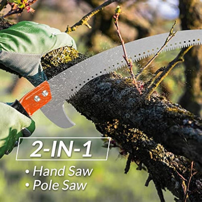 Walensee Pole Saws for Tree Trimming 304cm Lightweight Manual Stainless Steel Extension High Pole Pruning Pole Saw with Blade for Trimmer Branches Pole Cutter Pole Pruner at Forestry Yard Garden Patio