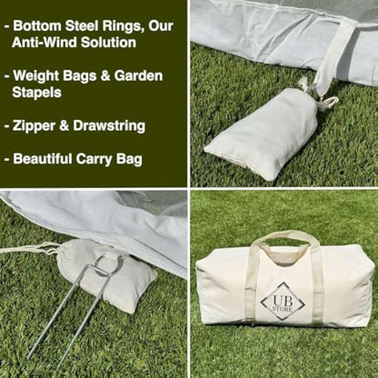 Mosquito Net for Umbrella 11 FT | Large Sizes & Fabric Designed for Outdoors | Insect House Screen Netting for Patio, Porch & Garden Terrace | Outside Canopy Bug & Fly Protection Enclosure