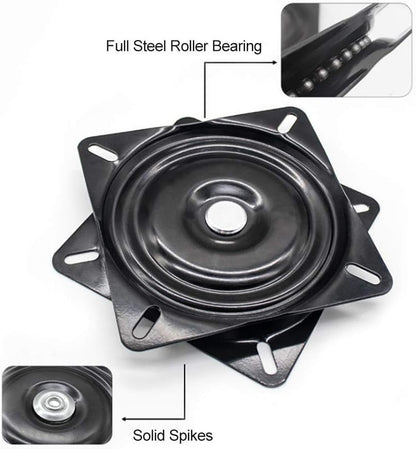 Ieron 5" Heavy Duty Bar Stool Swivel Plate Replacement, Square Swivel Mechanism for Recliner Chair or Furniture