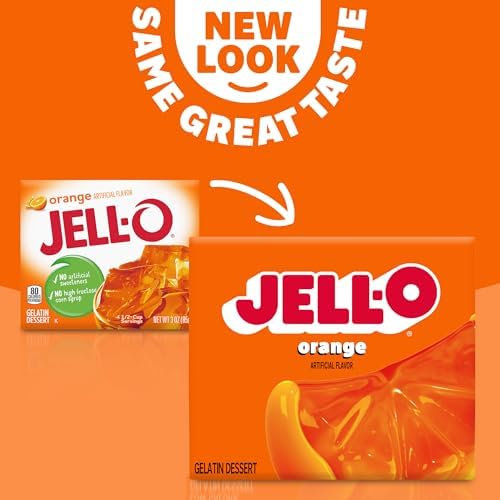 Jell-O Gelatin Dessert 3 Ounce Boxes Pack of 4 (Orange)